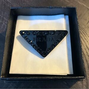 Prada Black Luxury Hair Clip NEW